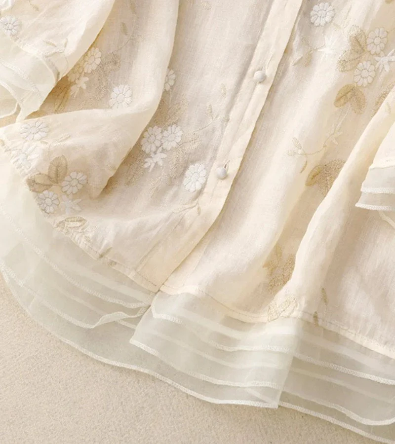 Besticktes Vintage Damen Hemd - Image 2