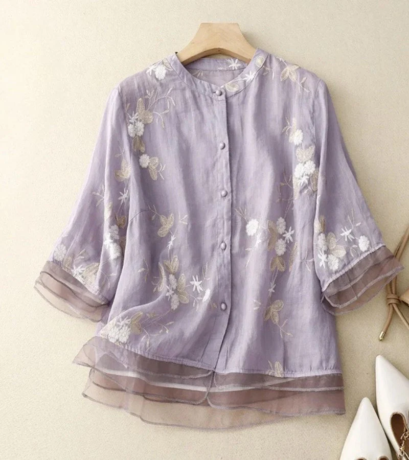 Besticktes Vintage Damen Hemd - Image 5