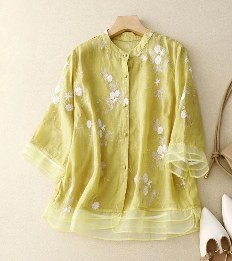 Besticktes Vintage Damen Hemd - Image 7