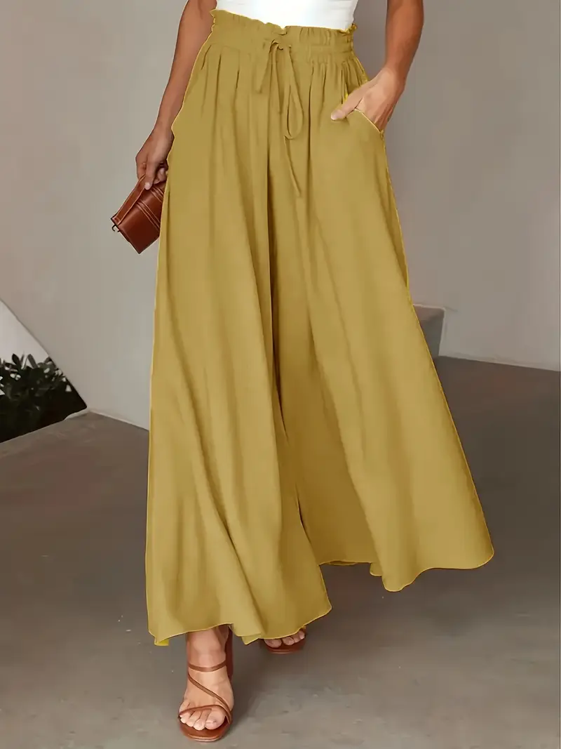 Bethy – Weite Hose mit Kordelzug und Taschen, hoher Taille - Image 10