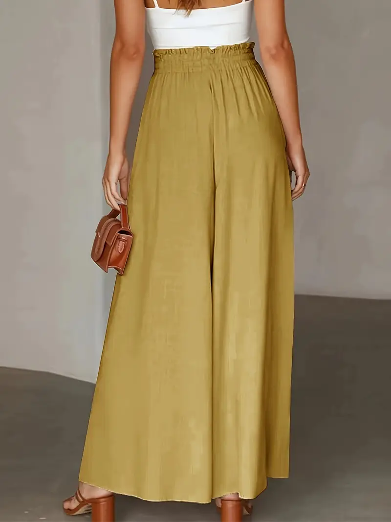 Bethy – Weite Hose mit Kordelzug und Taschen, hoher Taille - Image 4
