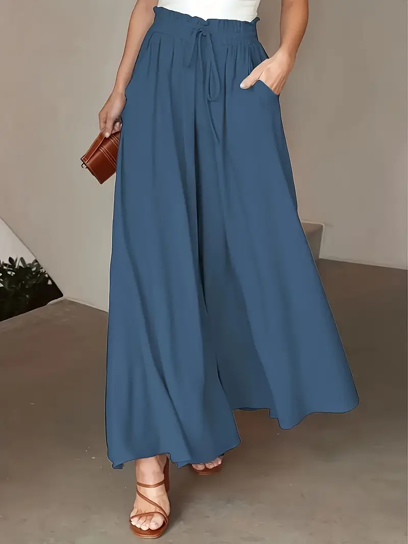 Bethy – Weite Hose mit Kordelzug und Taschen, hoher Taille - Image 6
