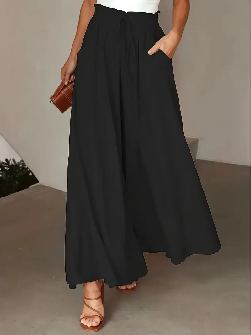 Bethy – Weite Hose mit Kordelzug und Taschen, hoher Taille - Image 7
