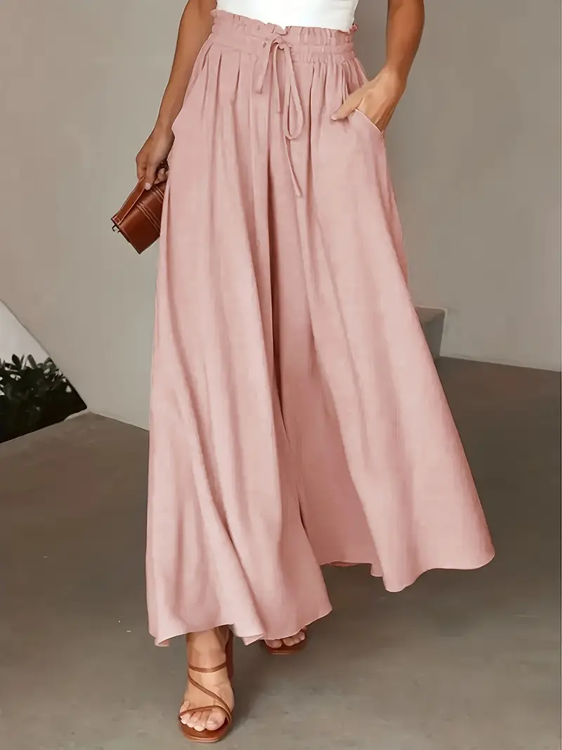 Bethy – Weite Hose mit Kordelzug und Taschen, hoher Taille - Image 8