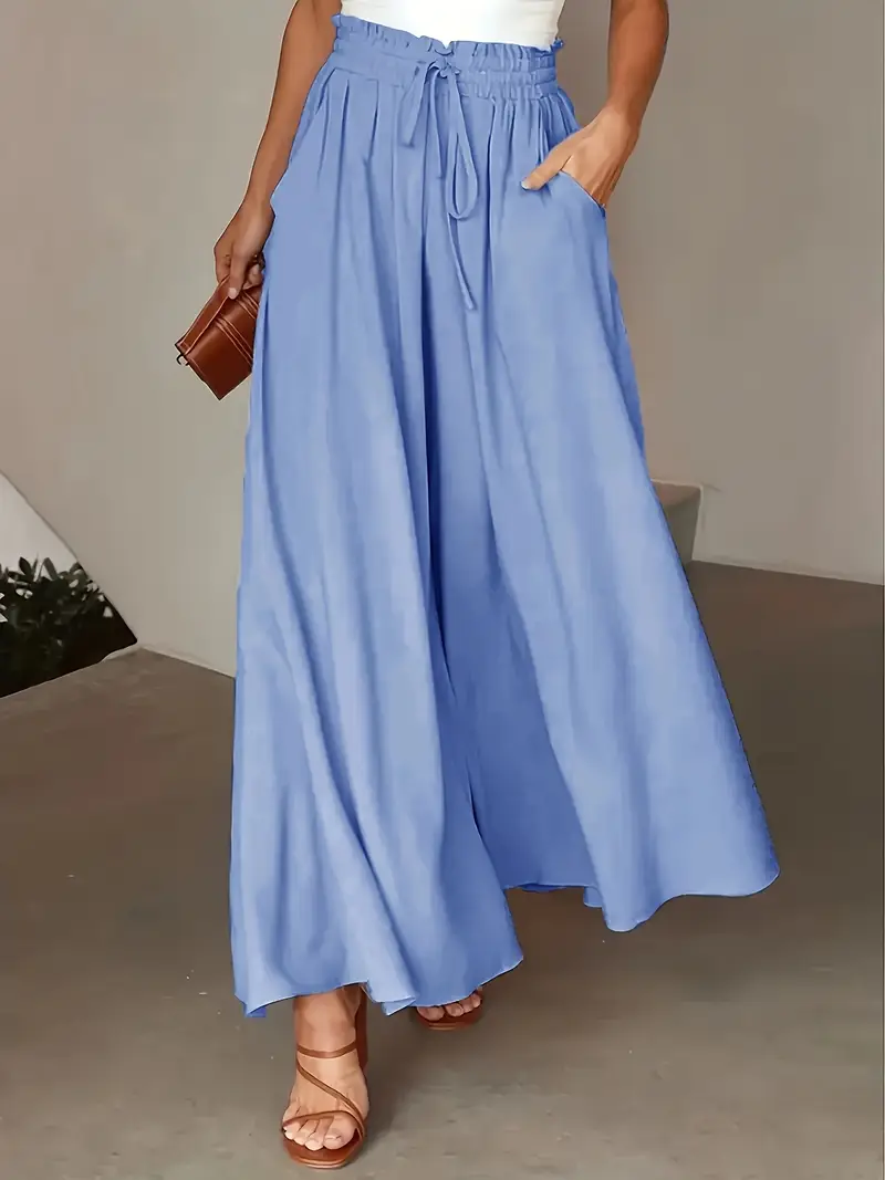 Bethy – Weite Hose mit Kordelzug und Taschen, hoher Taille - Image 9