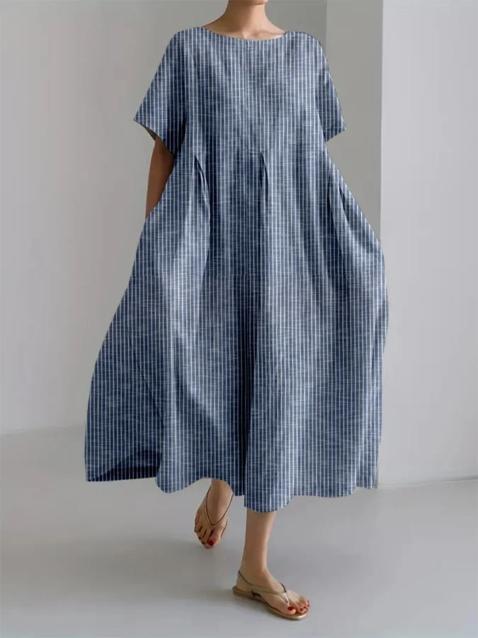 BIANCA | Langes Casual Kleid mit Bequemen Schnitt und Retro Stil für Jeden Tag