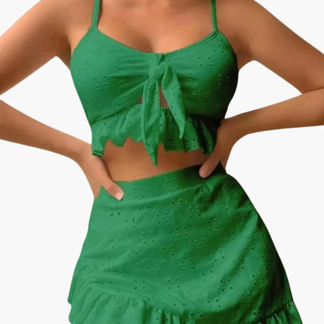 Bikini-Set Damen - 3-teilig mit Rüschen & High-Waist Design - Image 3