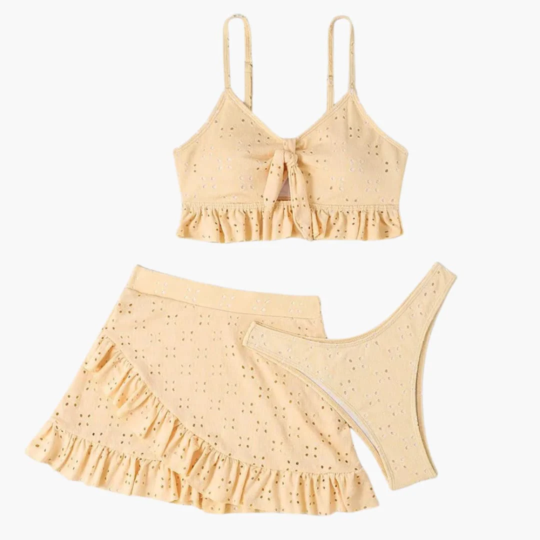 Bikini-Set Damen - 3-teilig mit Rüschen & High-Waist Design - Image 4