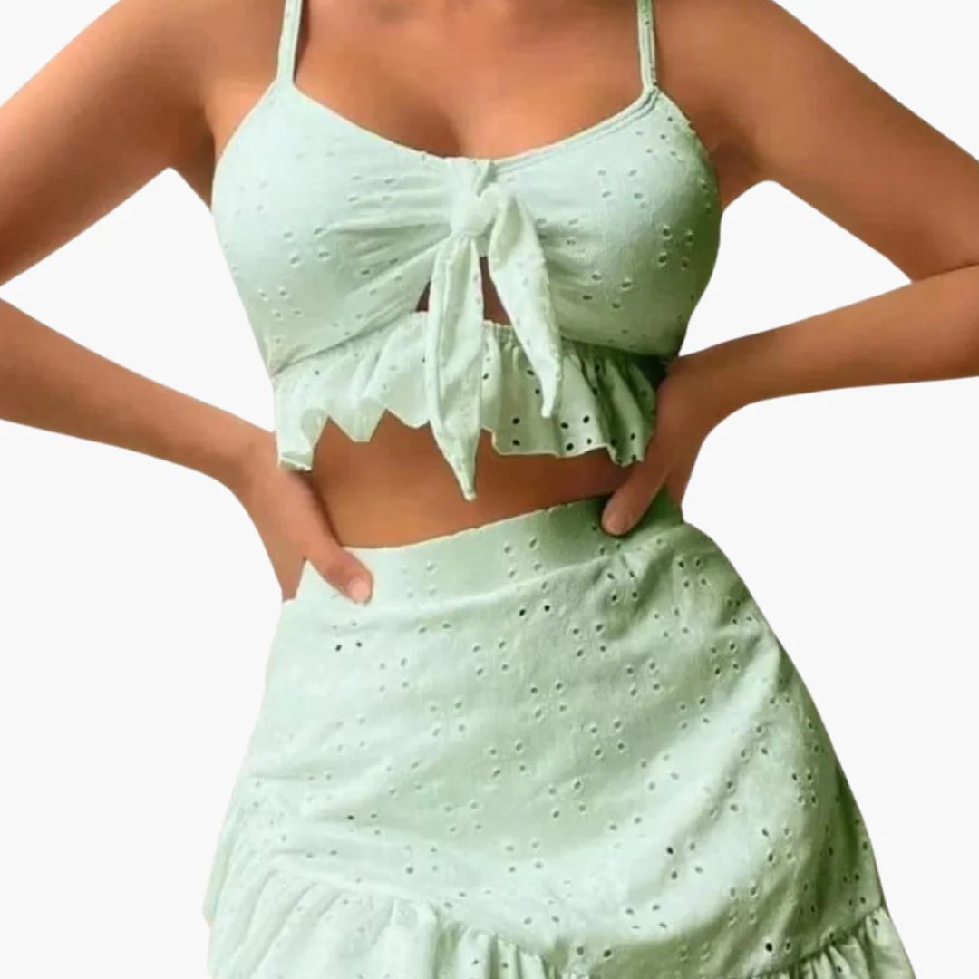 Bikini-Set Damen - 3-teilig mit Rüschen & High-Waist Design - Image 6