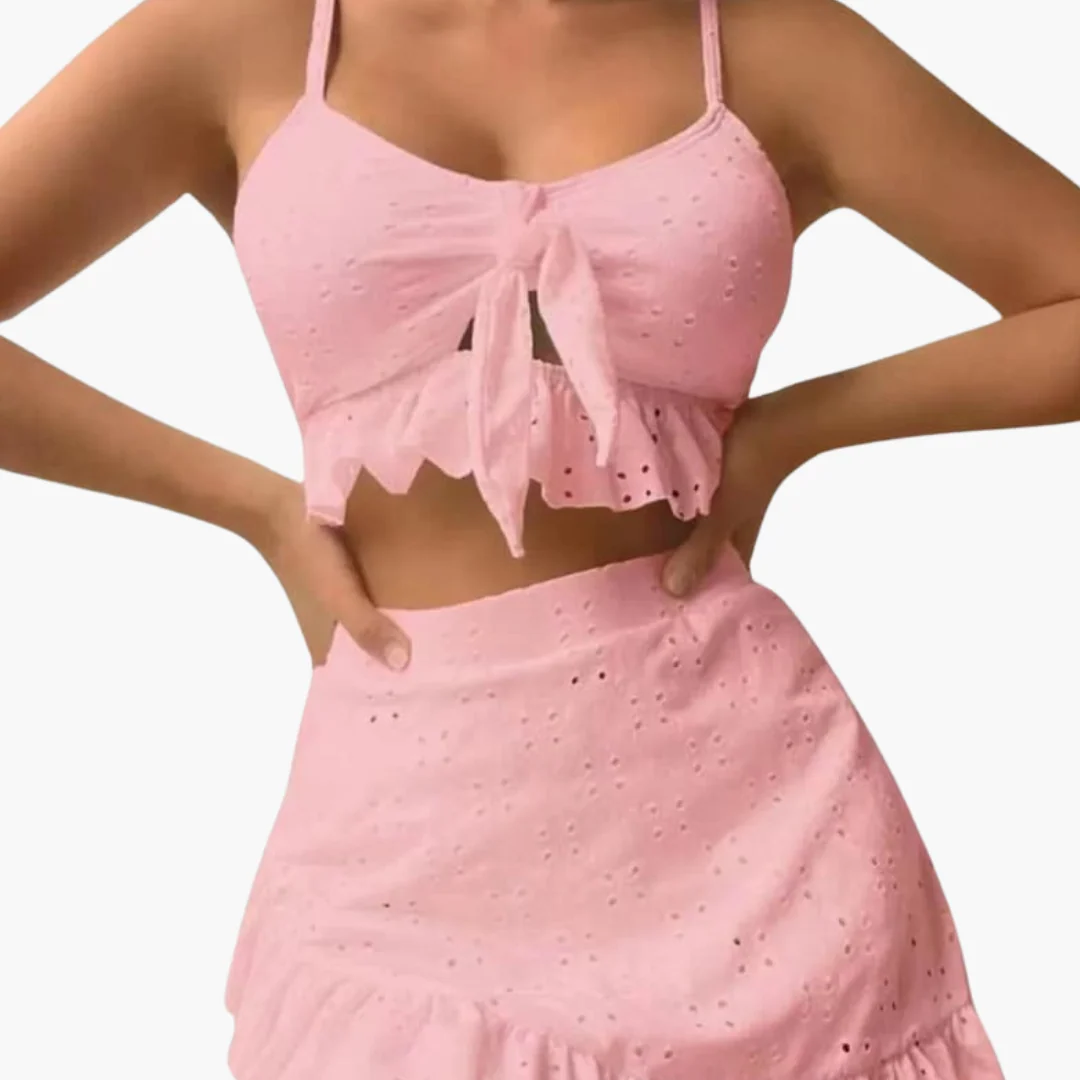 Bikini-Set Damen - 3-teilig mit Rüschen & High-Waist Design - Image 8