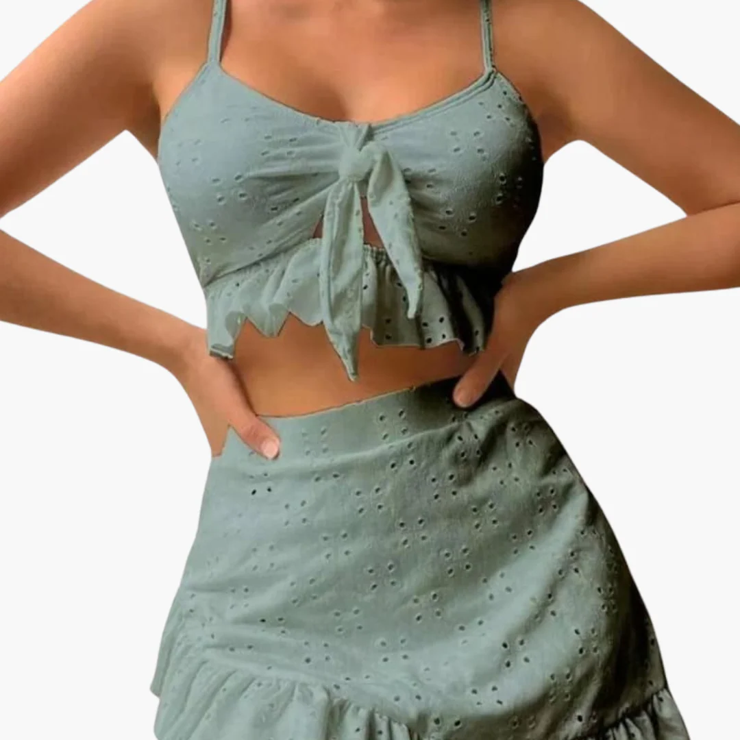 Bikini-Set Damen - 3-teilig mit Rüschen & High-Waist Design - Image 9
