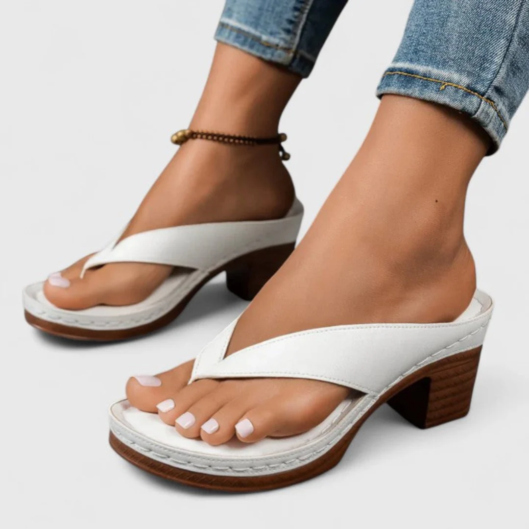 Birgit | Damen Chunky Heel Zehentrenner Sandalen - Image 2