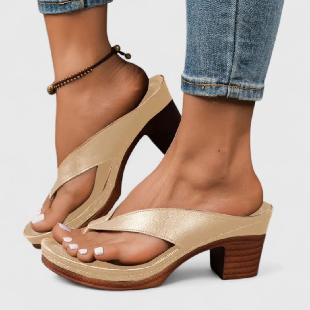 Birgit | Damen Chunky Heel Zehentrenner Sandalen - Image 4