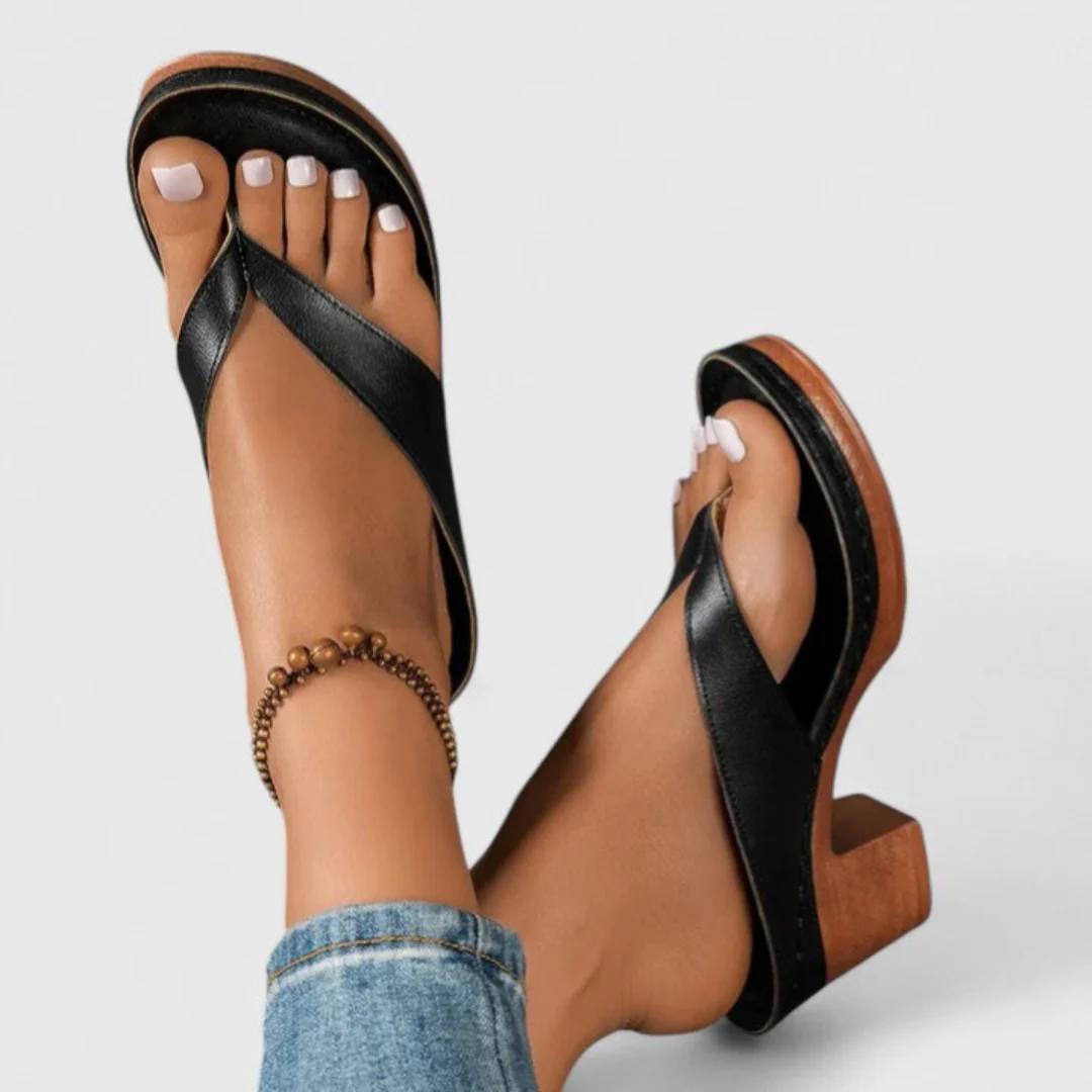 Birgit | Damen Chunky Heel Zehentrenner Sandalen - Image 5