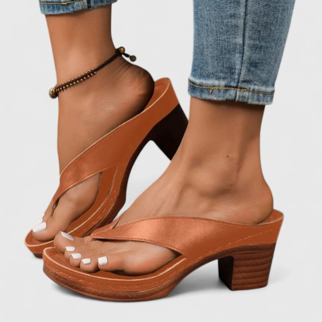 Birgit | Damen Chunky Heel Zehentrenner Sandalen - Image 6