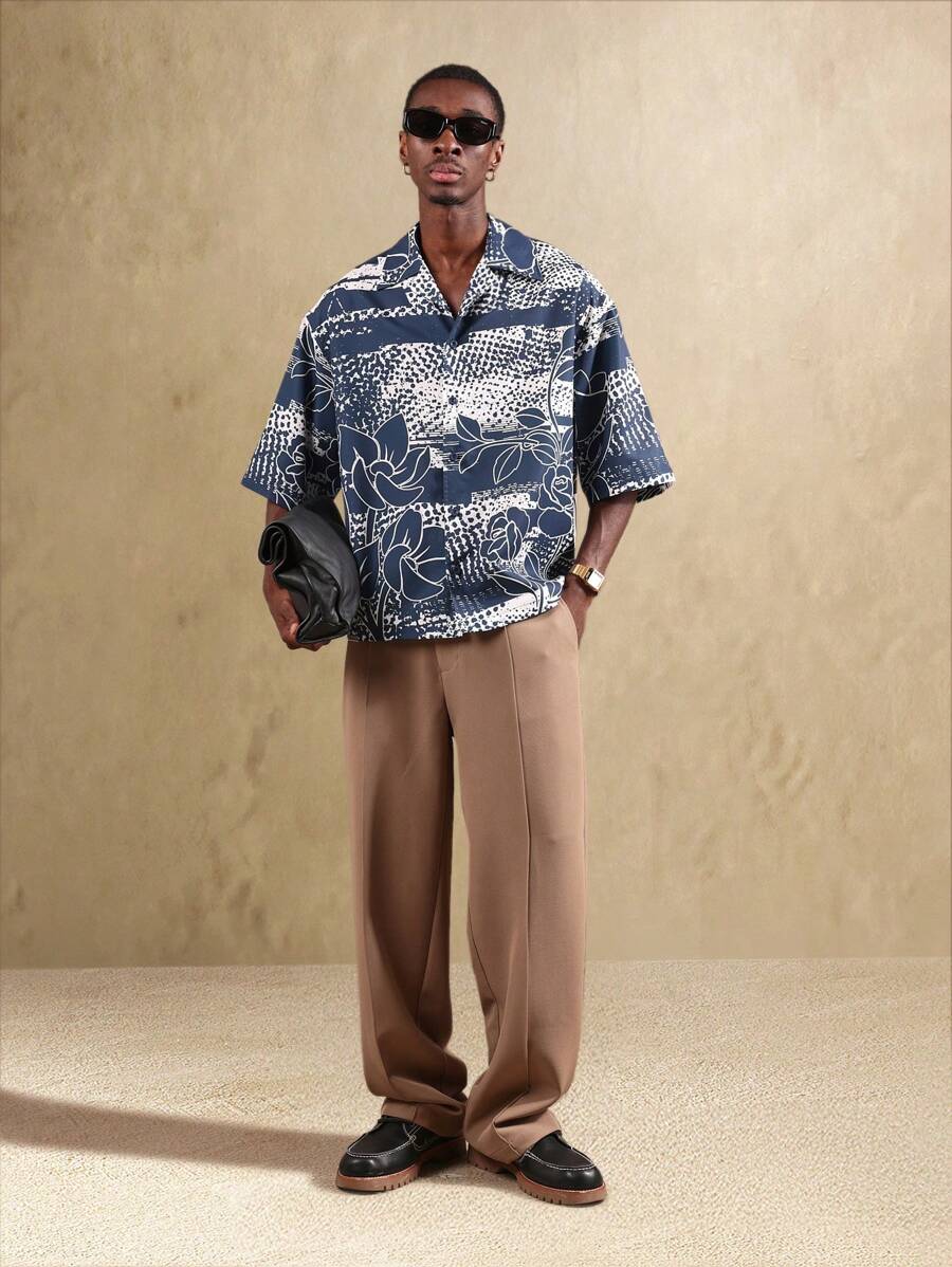 Björn – Herren Strandhemd Blumen Kurzarm Sommer Boxy - Image 3