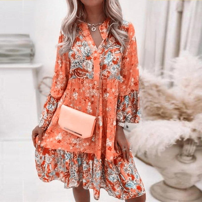 Blaire | Mehrfarbiges Sommerkleid mit V-Ausschnitt - Image 2