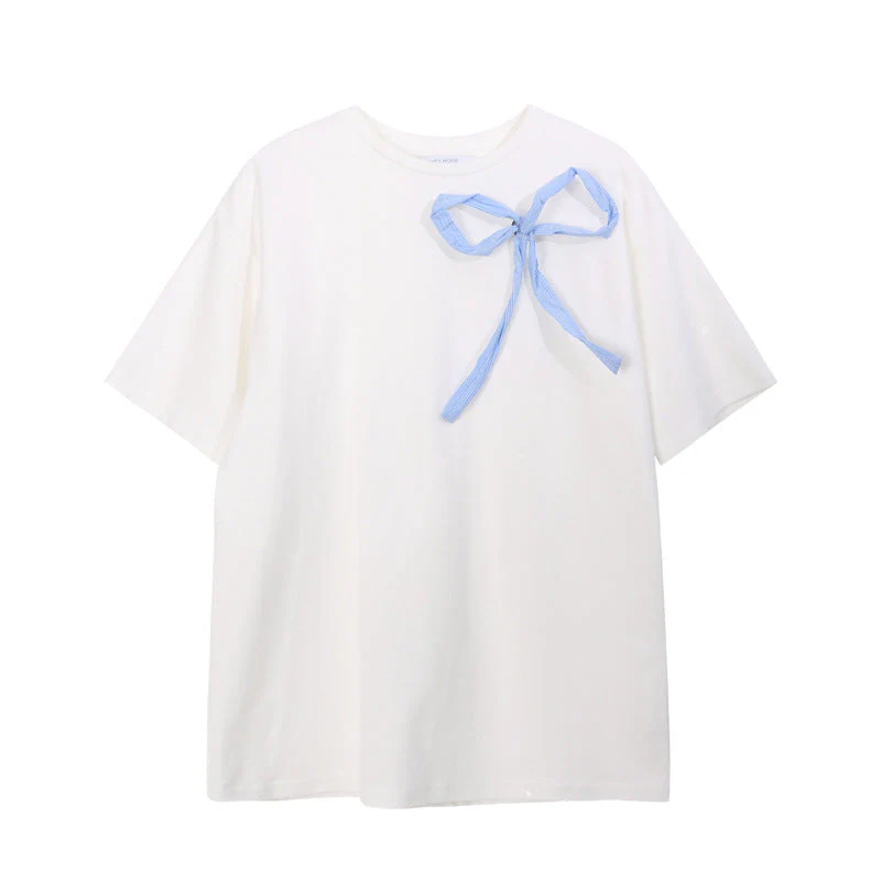 Blanka- Damen modisches T-Shirt mit verspieltem Schleifendetail - Image 4