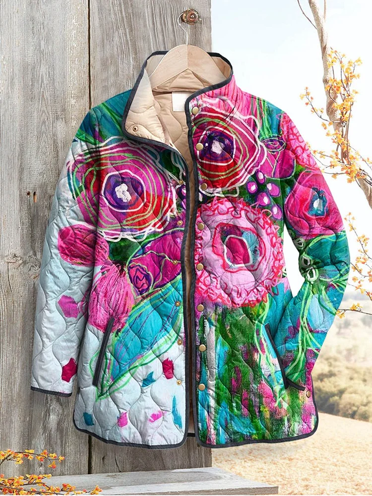 Blumenmuster Damen Elegante Jacke - Image 2