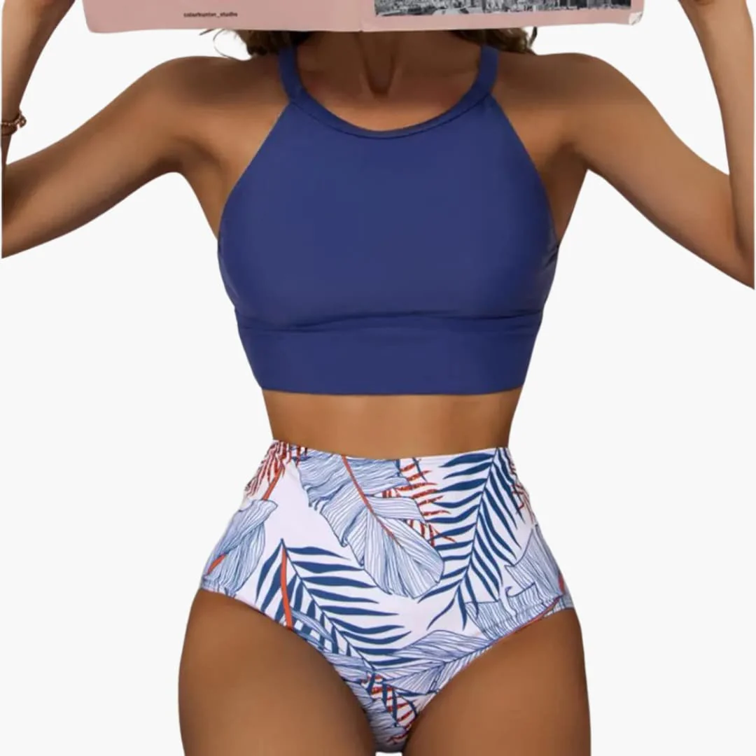 Blumenmuster High-Waist Bikini - Damen Zweiteiler für den Sommer - Image 4