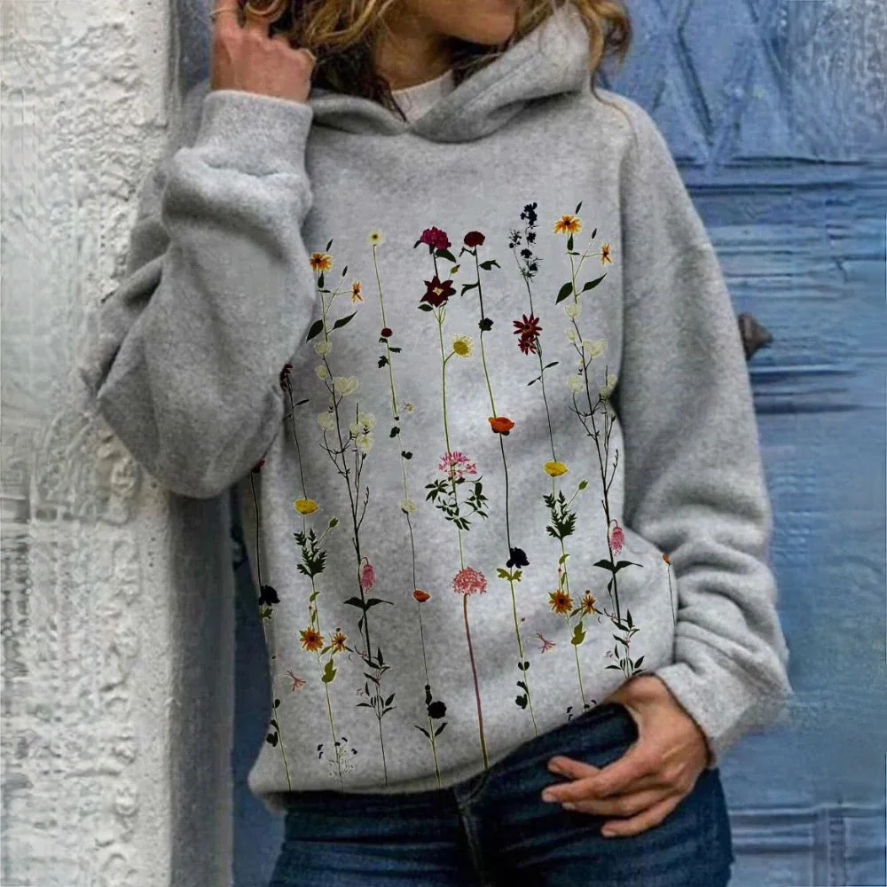 Blumenmuster Hoodie für Damen - Image 2