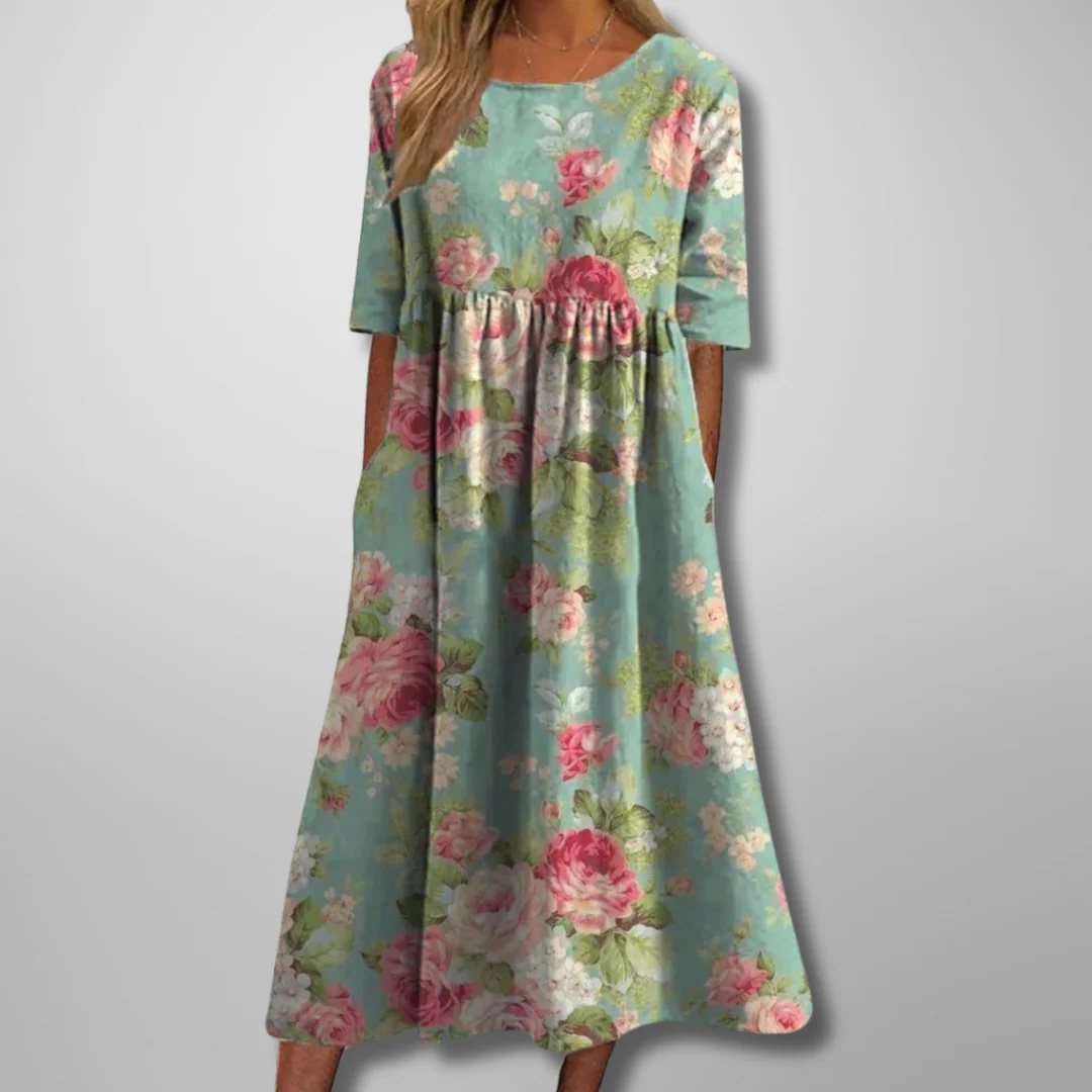 Blumenmuster Midikleid für Frauen – Elegantes Sommerkleid für jeden Anlass - Image 2