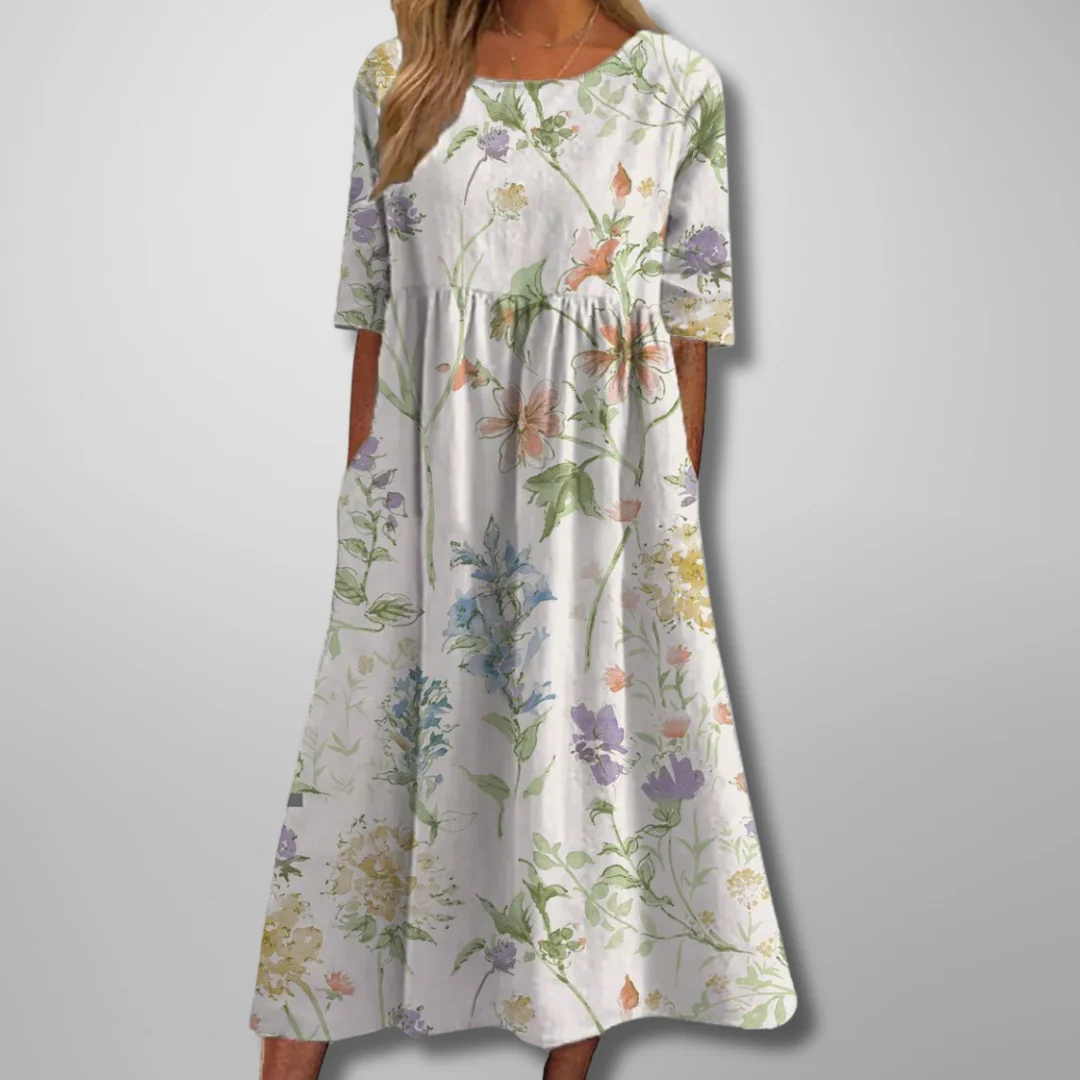 Blumenmuster Midikleid für Frauen – Elegantes Sommerkleid für jeden Anlass - Image 4
