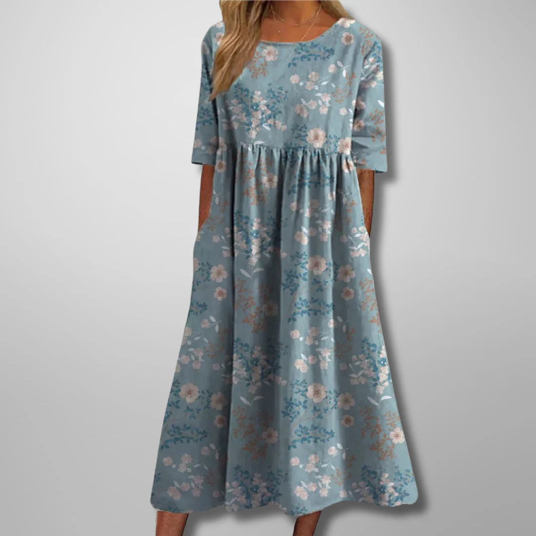 Blumenmuster Midikleid für Frauen – Elegantes Sommerkleid für jeden Anlass - Image 5