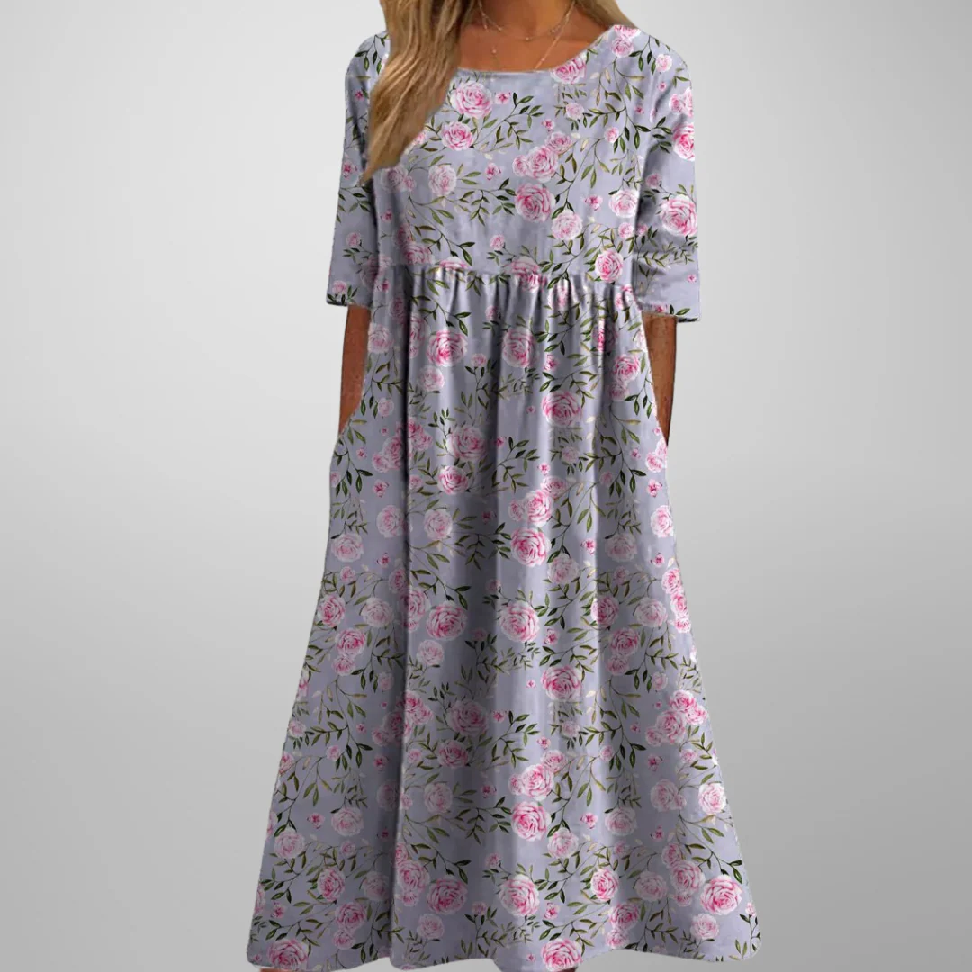 Blumenmuster Midikleid für Frauen – Elegantes Sommerkleid für jeden Anlass - Image 6