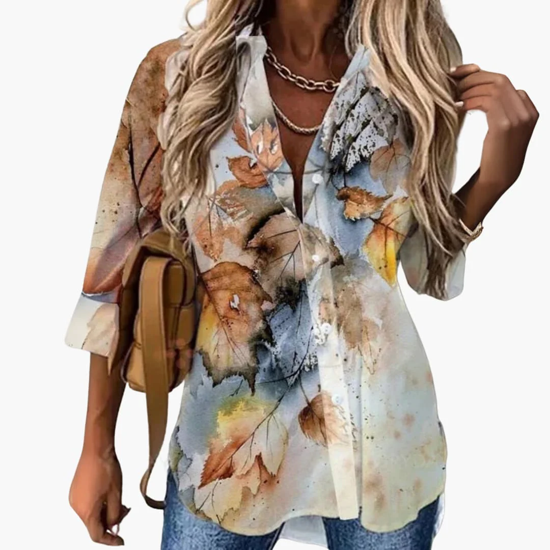 Bluse mit Blumenmuster - Damen Freizeitlook mit Kontrast - Image 6