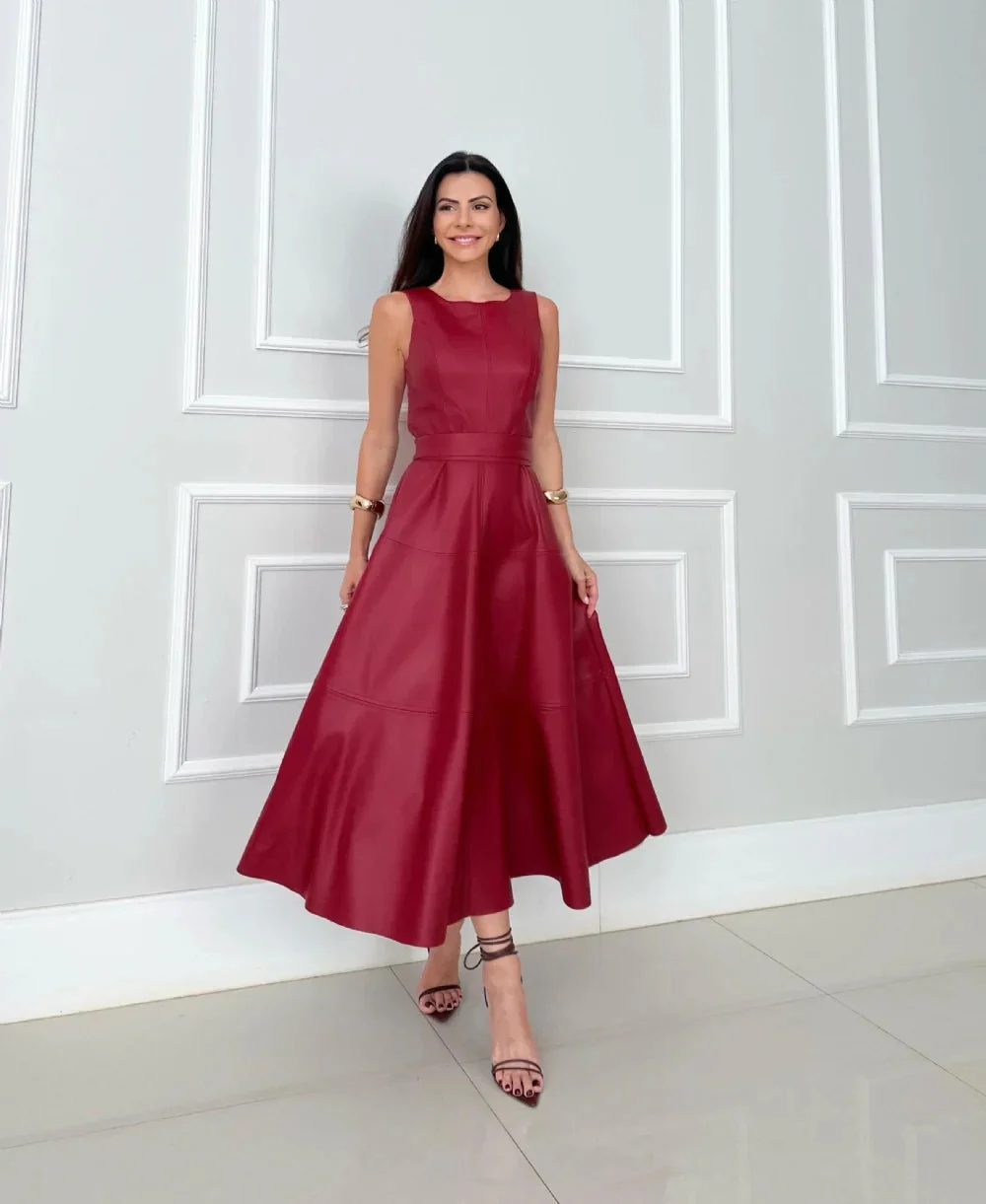 Bnita – Ärmelloses Midikleid Aus Kunstleder - Image 2