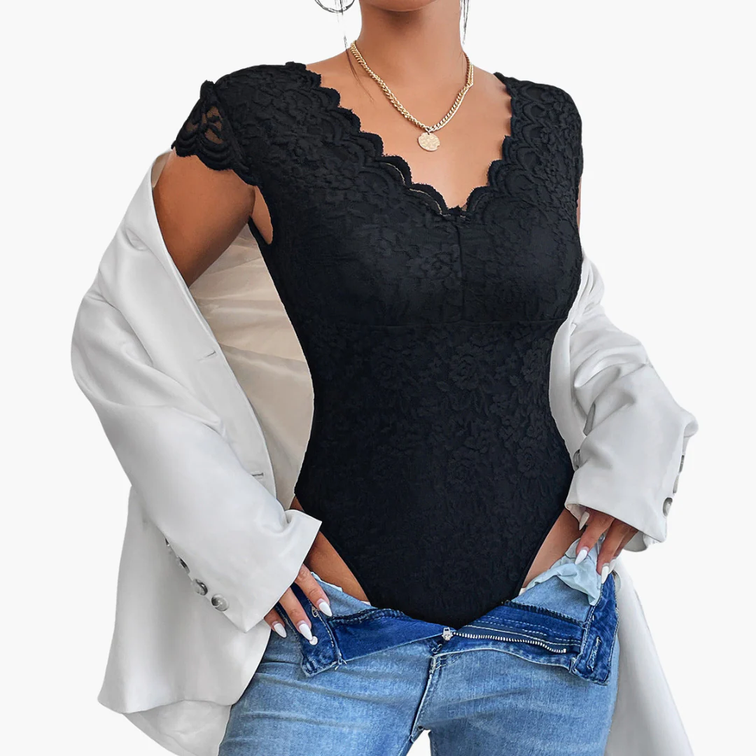 Bodysuit aus Spitze für Frauen - Eleganter V-Ausschnitt - Image 10