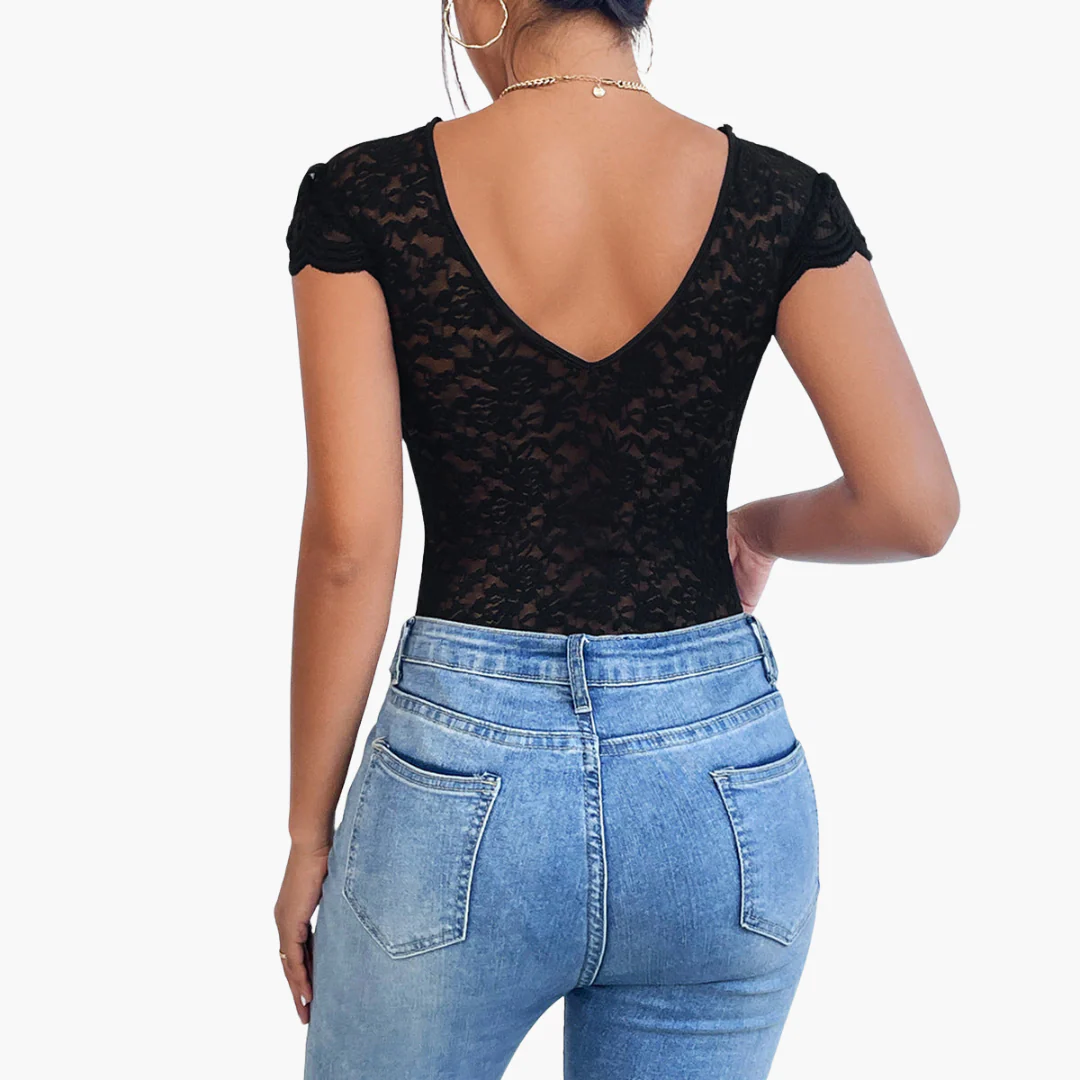 Bodysuit aus Spitze für Frauen - Eleganter V-Ausschnitt - Image 12