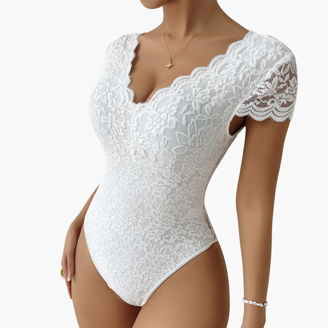 Bodysuit aus Spitze für Frauen - Eleganter V-Ausschnitt - Image 5