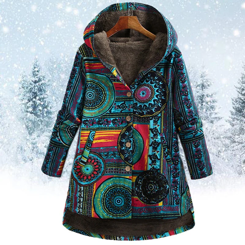 Bohemian bedruckter Kapuzenpullover für Damen - Image 3