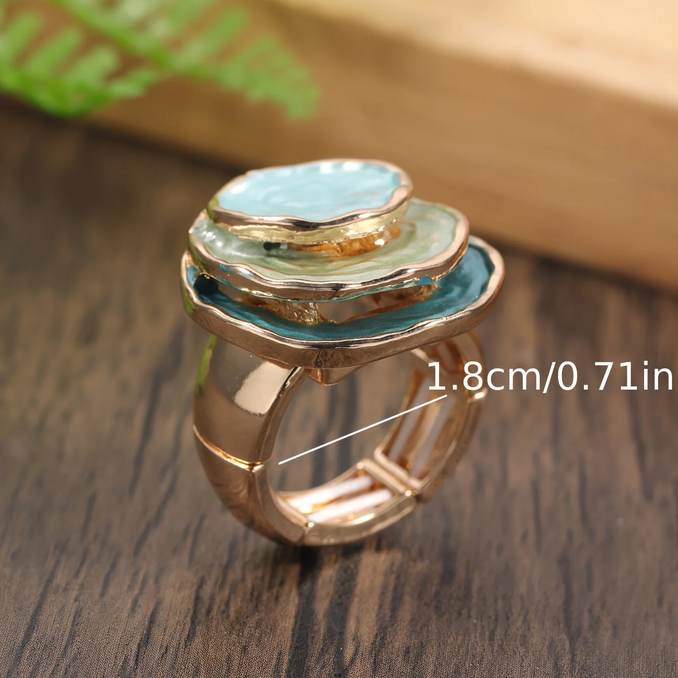 Boho Dreischichtiger Emaille-Ring - Image 3
