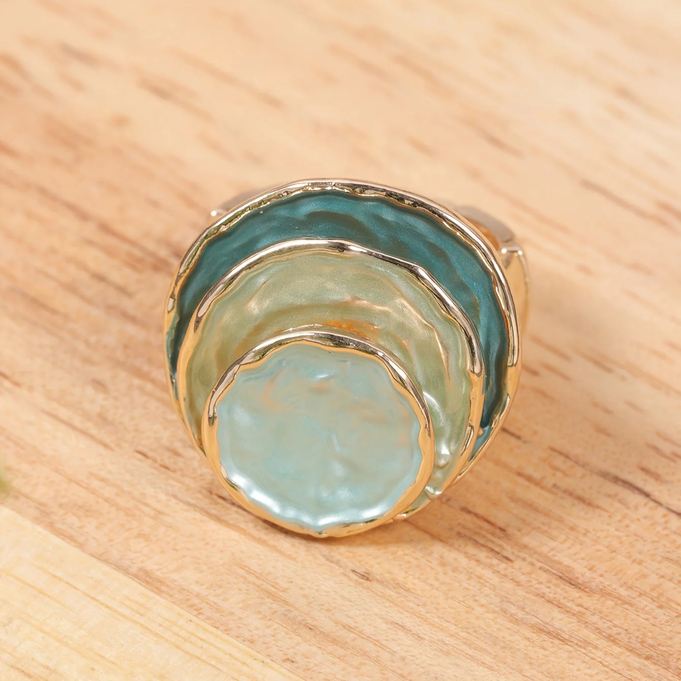 Boho Dreischichtiger Emaille-Ring - Image 4