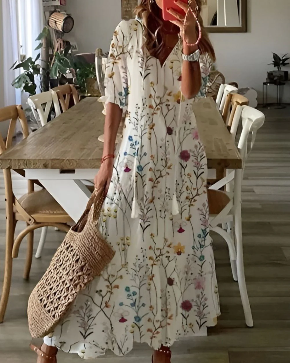 Boho Maxi Kleid Frauen - Elegantes Sommermaxikleid mit Fließender Passform und Verspielten Mustern - Image 7