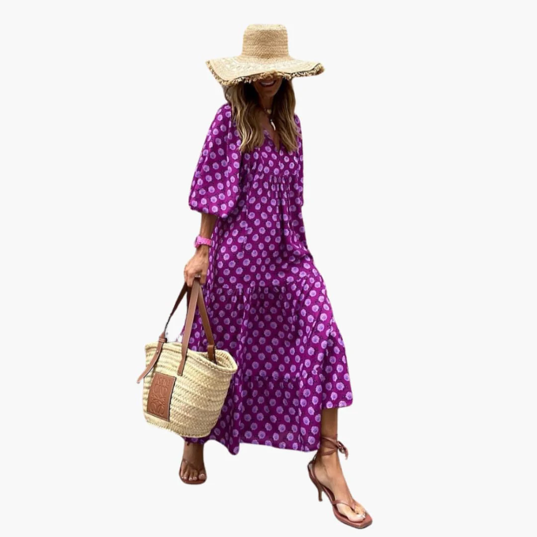 Boho Maxikleid für Damen - Blumenmuster & lockere Passform - Image 4