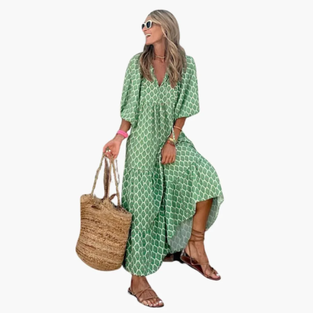 Boho Maxikleid für Damen - Blumenmuster & lockere Passform - Image 5