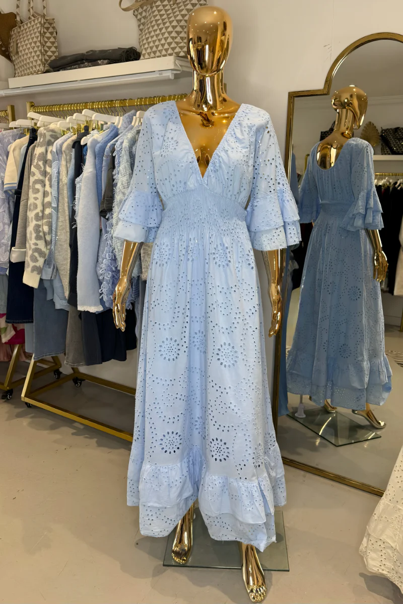 Boho Maxikleid mit Rüschenärmeln und Stickerei - Image 12