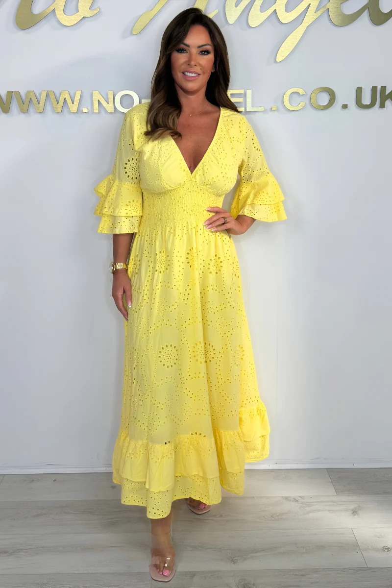 Boho Maxikleid mit Rüschenärmeln und Stickerei - Image 7