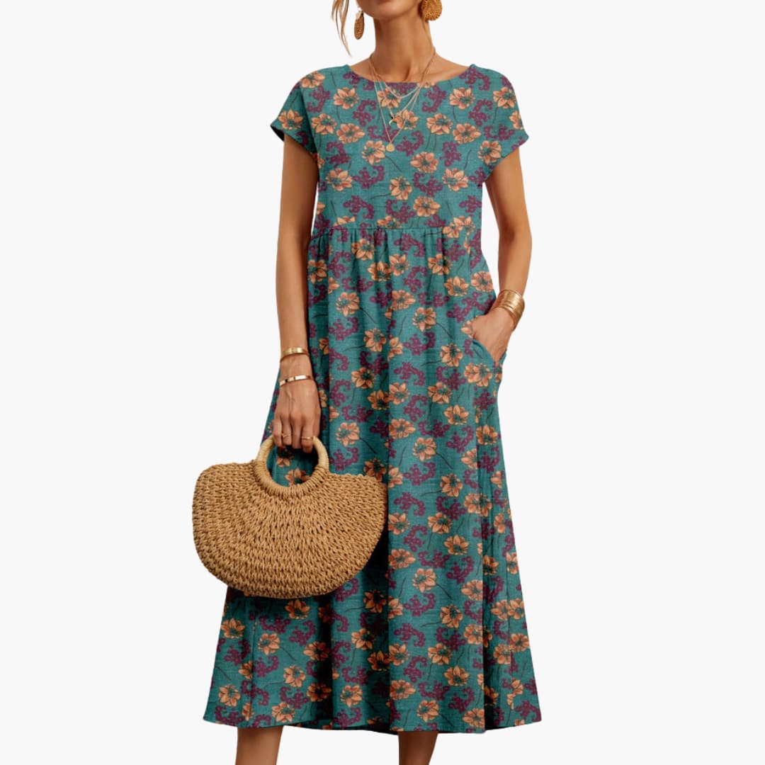 Boho Midikleid mit kurzen Ärmeln - für Damen im Sommerstil - Image 2