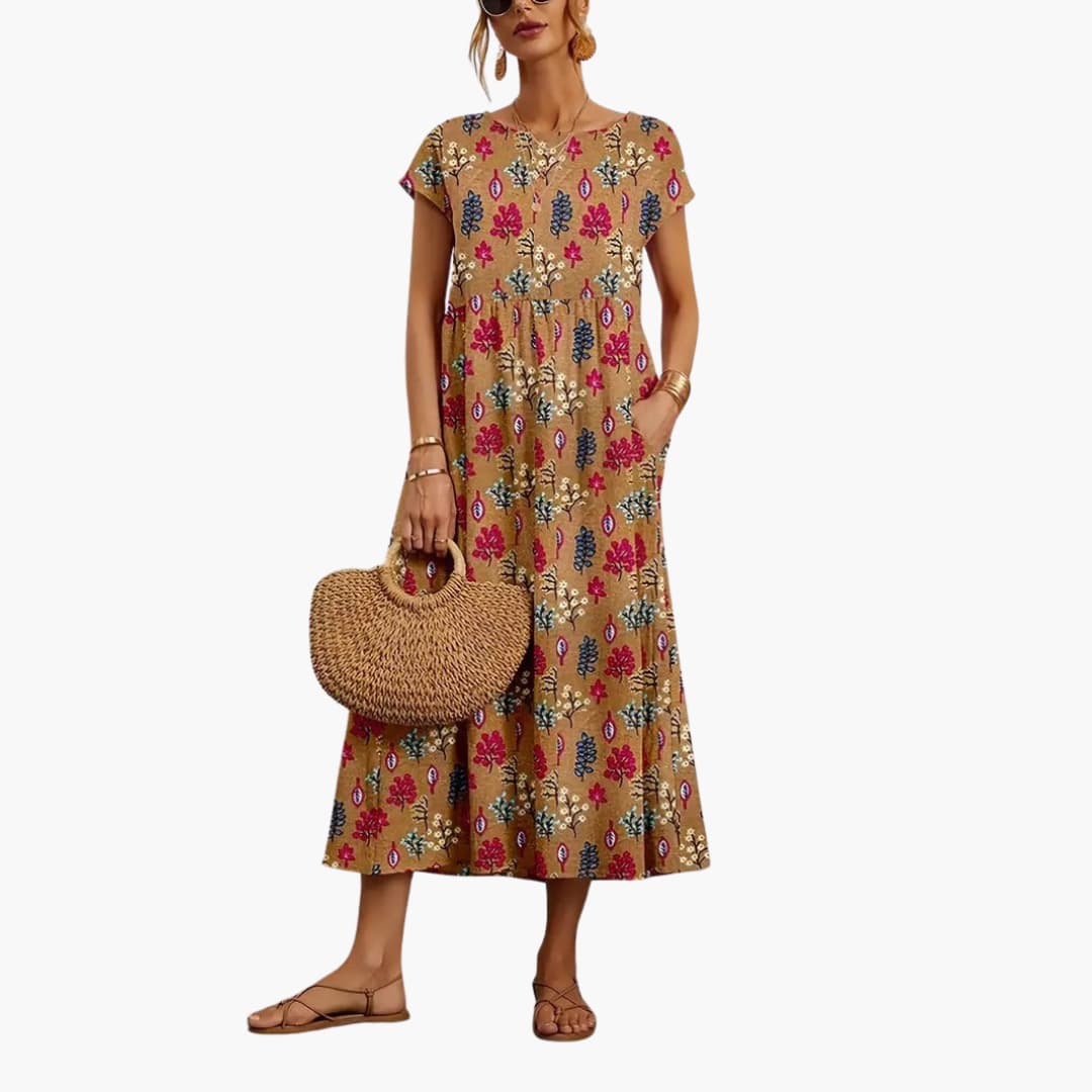 Boho Midikleid mit kurzen Ärmeln - für Damen im Sommerstil - Image 3