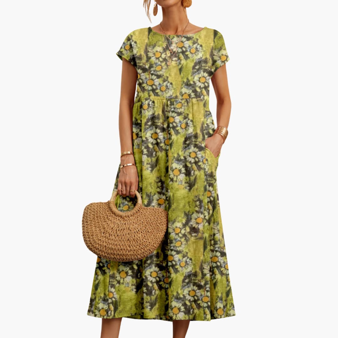 Boho Midikleid mit kurzen Ärmeln - für Damen im Sommerstil - Image 4
