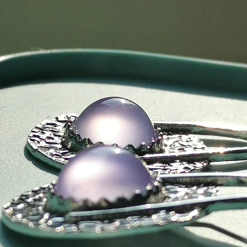 Boho-Ohrringe mit lila Steinen in Sterlingsilber - Image 2