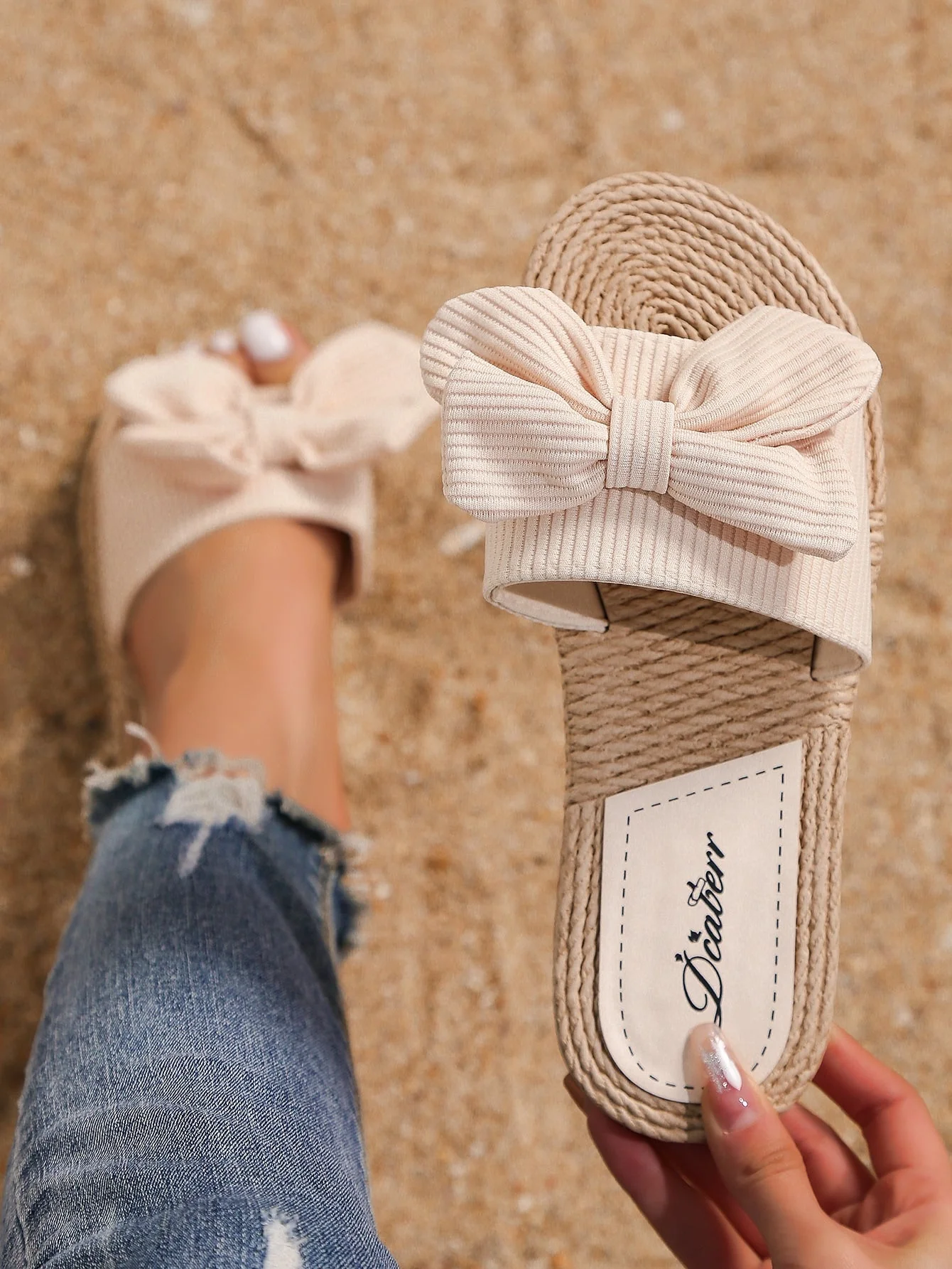 Boho Sandalen mit Schleife & Jutefußbett – Sommerlich & Bequem | Zendoo.de - Image 9
