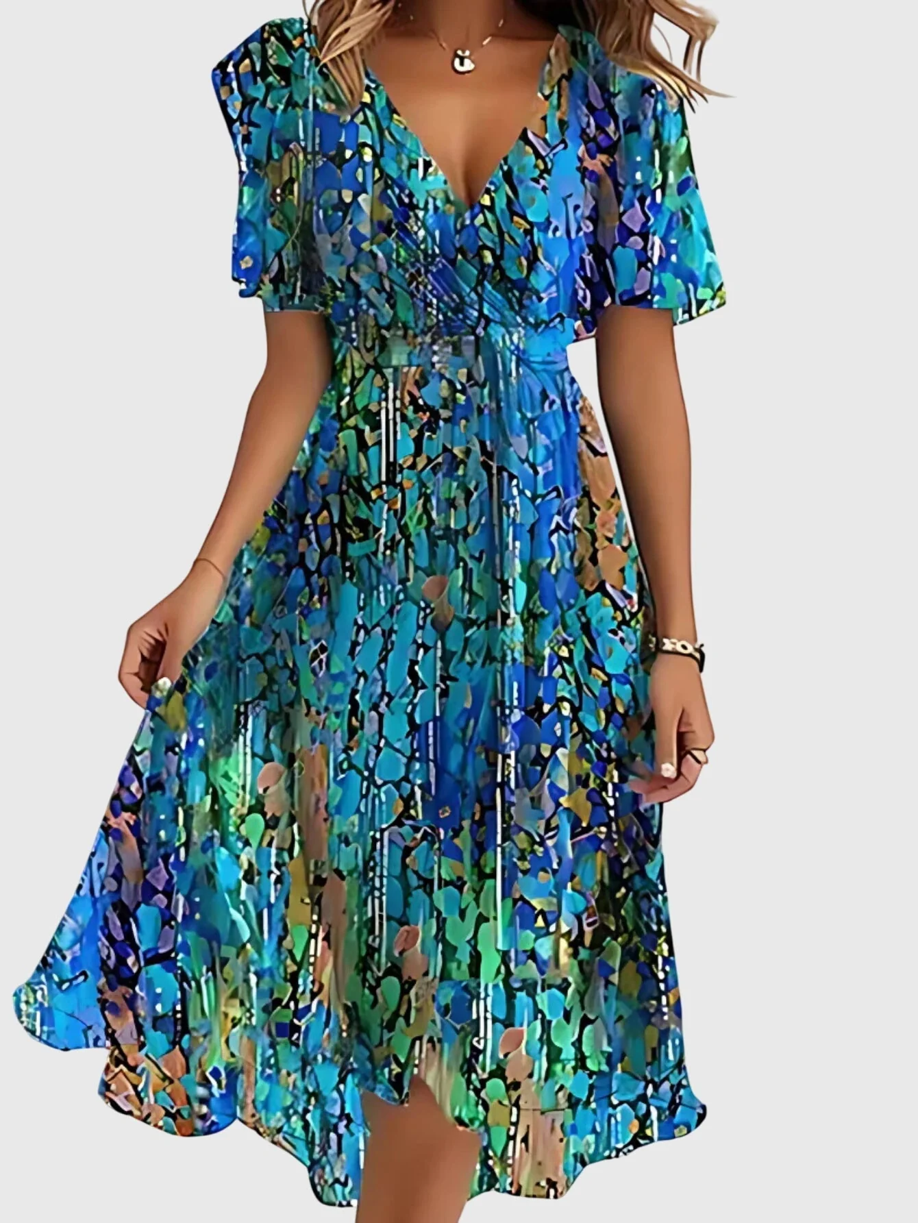 Boho Sommerkleid für Frauen | Elegantes Maxikleid mit Bauchbedeckung - Image 2