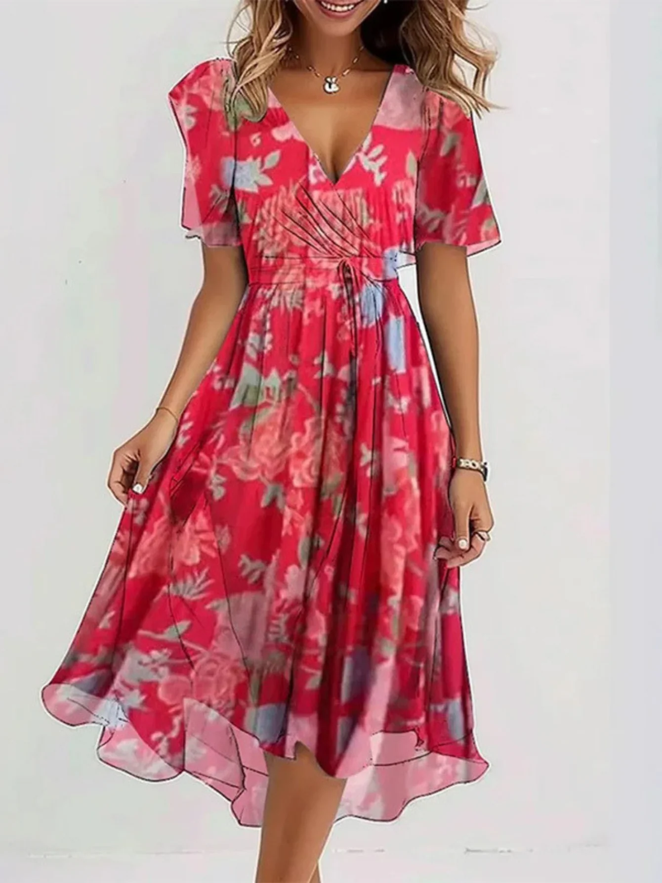 Boho Sommerkleid für Frauen | Elegantes Maxikleid mit Bauchbedeckung - Image 3