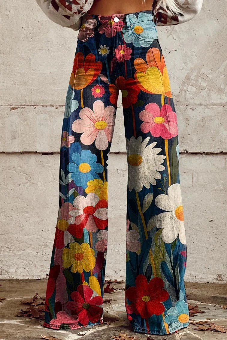 Boho Vintage Damen Stoffhose - Image 2